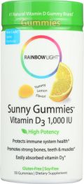 RAINBOW LIGHT: Sour Lemon Vitamin D3 1000 IU Sunny Gummies (50)