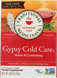 TRADITIONAL MEDICINALS: Gypsy Cold Care Herbal Tea 16 Tea Bags (0.99 oz)