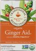 TRADITIONAL MEDICINALS: Organic Ginger Aid Herbal Tea 16 Tea Bags (1.13 oz)