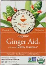 TRADITIONAL MEDICINALS: Organic Ginger Aid Herbal Tea 16 Tea Bags (1.13 oz)