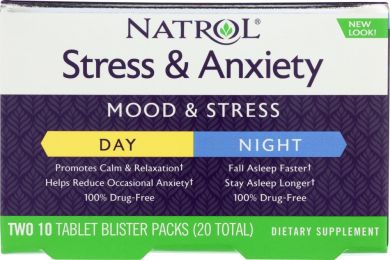 NATROL: Stress & Anxiety Day and Night Formula (20 tb)