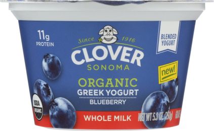 CLOVER SONOMA: Organic Whole Milk Blueberry Greek Yogurt (5.30 oz)