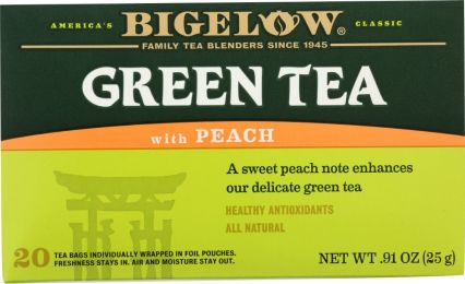 BIGELOW: Green Tea With Peach 20 Tea Bags (0.91 oz)