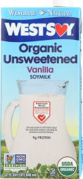 WESTSOY: Organic Unsweetened Vanilla Soymilk (32 oz)