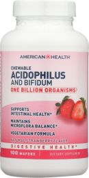 AMERICAN HEALTH: Probiotics Acidophilus and Bifidum Chewable Strawberry (100 Wafer)