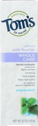 TOMS OF MAINE: Whole Care Fluoride Toothpaste Peppermint (4.7 Oz)
