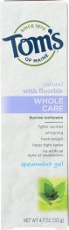 TOMS OF MAINE: Whole Care Fluoride Toothpaste Spearmint Gel (4.7 Oz)