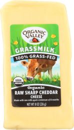 ORGANIC VALLEY: Grassmilk Raw Sharp Cheddar Cheese (8 oz)
