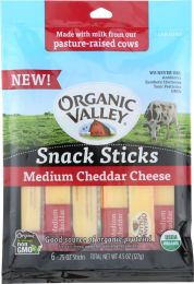 ORGANIC VALLEY: Medium Cheddar Cheese Snack Sticks (4.5 oz)