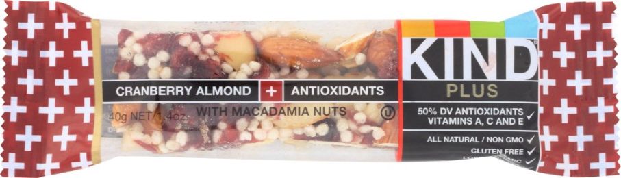 KIND PLUS: Nutrition Bar Cranberry Almond + Antioxidants (1.4 Oz)