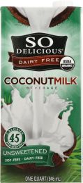 SO DELICIOUS: Organic Coconut Milk Dairy Free Unsweetened (32 oz)