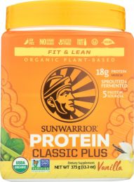 SUNWARRIOR: Protein Powder Classic Vanilla 375 gm (13.2 oz)