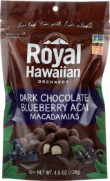 ROYAL HAWAIIAN ORCHARDS: Dark Chocolate Covered Blueberry Acai Macadamia Nuts (4.5 oz)
