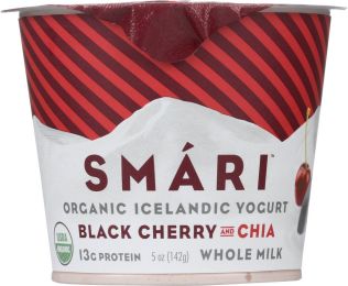 SMARI: Organic Icelandic Yogurt Black Cherry and Chia (5 oz)
