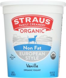 STRAUS: Organic Nonfat Vanilla European Style Yogurt (32 oz)