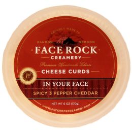 FACE ROCK: Cheese Curds "In Your Face" Spicy 3-Pepper Cheddar (6 oz)