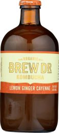 BREW DR KOMBUCHA: Kombucha Lemon Ginger Cayenne (14 fl oz)