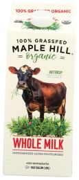 MAPLE HILL CREAMERY: 100% Grassfed Organic Maple Hill Whole Milk (64 oz)